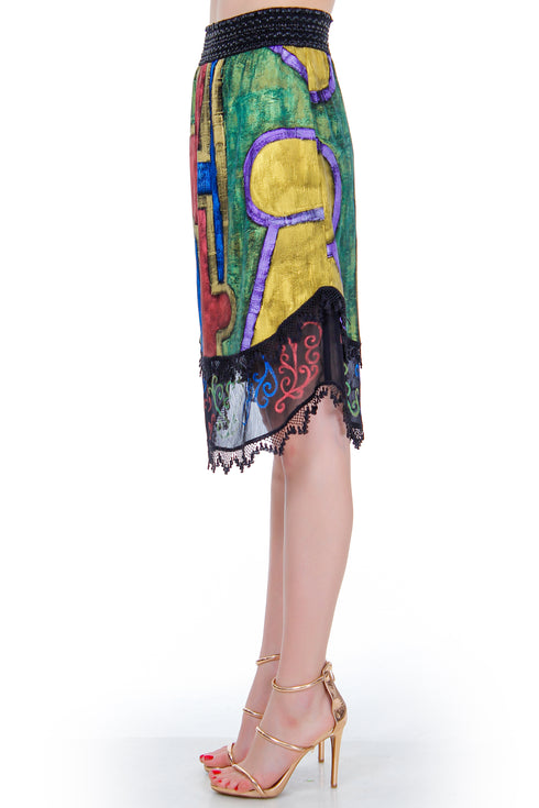 Fusta jerse pictata  Liza Panait Liza Panait Online Boutique